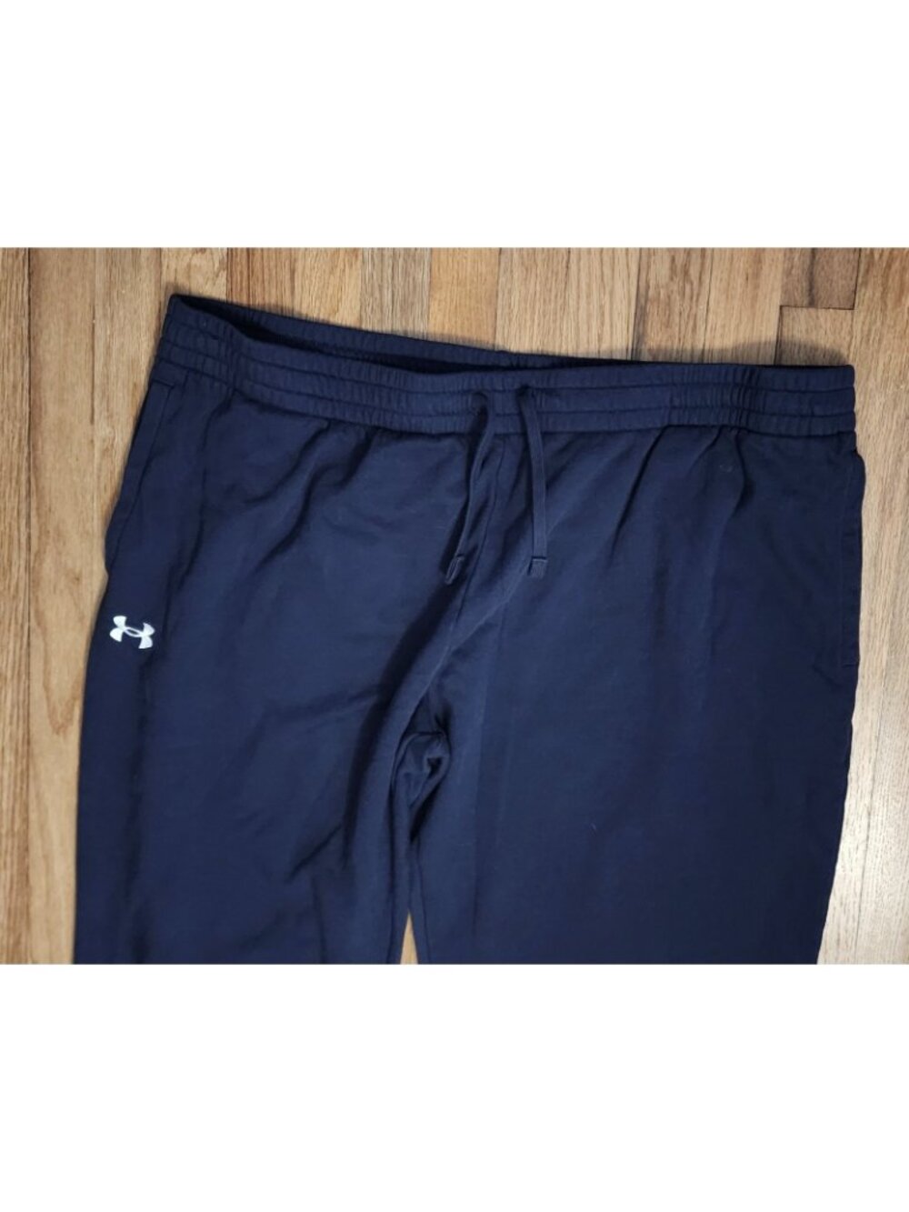 Under Armour UA Rival Fleece Pants Navy White 4XLT Loose Drawstring Elastic NEW - Picture 2 of 9